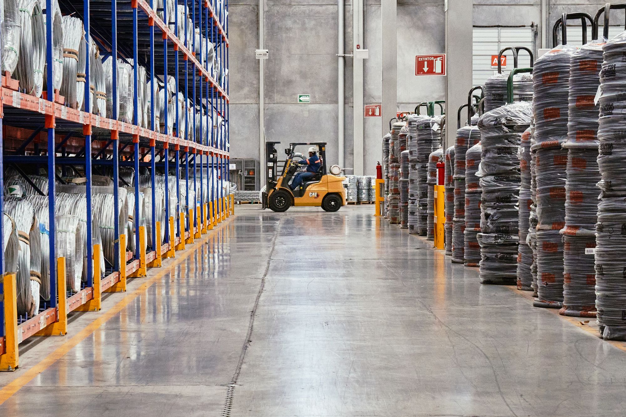 Commercial warehouse with palletized inventory